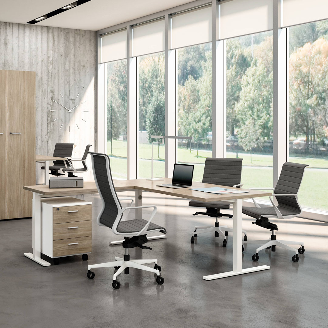 C08 -5 Scrivania_Operativa_con_Allungo_e_Cassettiera